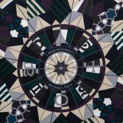 Hermes Multicolor Rose de Compas Silk Scarf