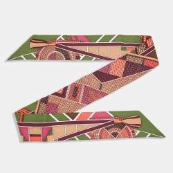 Pre Owned Hermes Multicolor Printed Silk Twilly