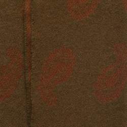 Hermes Vintage Brown/Green Paisley Pattern Cashmere & Wool Scarf