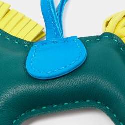 Pre Owned Hermès Malachite/Blue Zanzibar/Lime Milo Lambskin Grigri Rodeo Horse Bag Charm PM