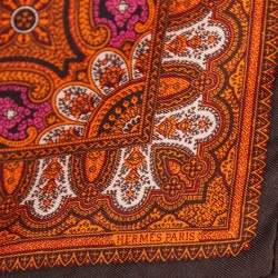 Hermes Multicolor Paisley Printed Silk Square Handkerchief