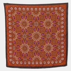 Hermes Multicolor Paisley Printed Silk Square Handkerchief
