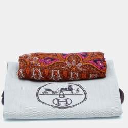 Hermes Multicolor Paisley Printed Silk Square Handkerchief
