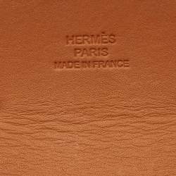 Pre Owned Hermes Kelly Dog Red Leather Gold Plated Wide Bracelet