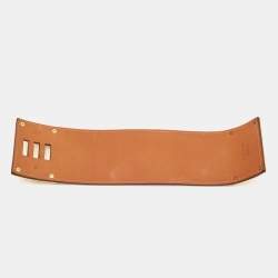 Pre Owned Hermes Kelly Dog Red Leather Gold Plated Wide Bracelet
