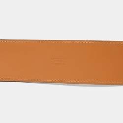 Pre Owned Hermes Grey Velvet Leather Collier De Chien Belt 85CM