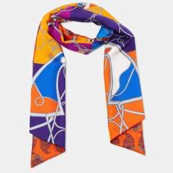 Hermes Multicolor Coup De Fouet Silk Maxi Twilly 