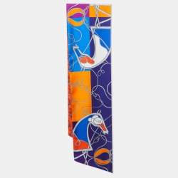 Hermes Multicolor Coup De Fouet Silk Maxi Twilly 