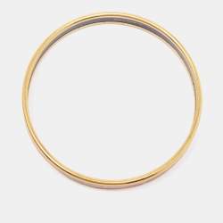 Hermes  Enamel Printed Gold Plated Narrow Bracelet