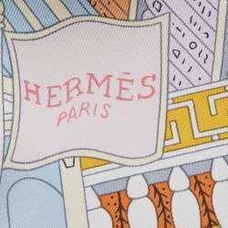 Hermes Multicolor Objects De Curiosite Printed Silk Square Scarf