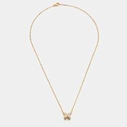Pre Owned Hermès Pop H Enamel Gold Plated Pendant Necklace