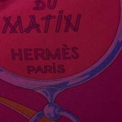 Pre Owned Hermes Brown/Pink La Promenade du Matin Silk Scarf