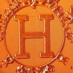 Hermes Orange Vif Argent Silk Pocket Square