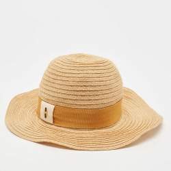 Pre Owned Hermès Beige Hemp Summer Hat Size 56