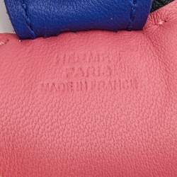 Hermès Rose Azalee/Vert Cypress/Bleu Electric Milo Lambskin Leather Grigri Rodeo Horse Bag Charm PM