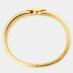Hermes Clic Clac H Yellow Enamel Gold Plated Bracelet