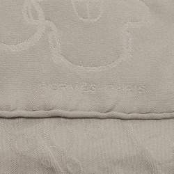 Hermes Grey Jacquard Silk Square Scarf