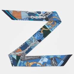 Hermes Marine Canard Cavalleria d'Etriers Silk Twilly