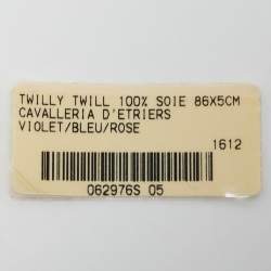 Hermes Violet/Bleu Cavalleria d'Etriers Silk Twilly