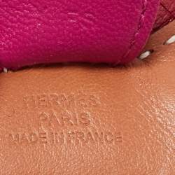 Pre Owned Hermès Gold, Rose Purple and Rouge H Milo Lambskin Grigri Rodeo Bag Charm PM