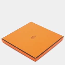 Hermès Orange H en Voyage Printed Silk Scarf