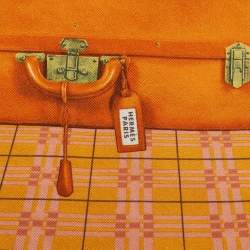 Hermès Orange H en Voyage Printed Silk Scarf