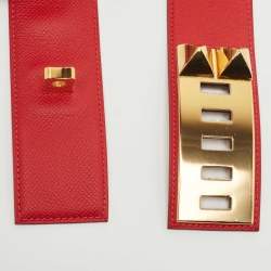 Hermes Rouge Casaque  Epsom Leather Collier De Chien Belt 75CM