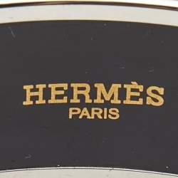 Hermès Clous en Trompe L'Oeil Enamel Palladium Plated Wide Bangle Bracelet