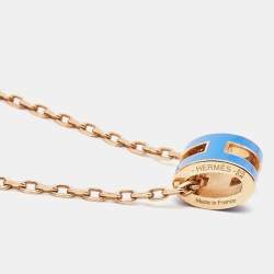 Hermes Pop H Enamel Gold Plated Necklace