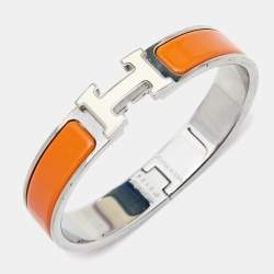 Hermes Clic H Ename Palladium Plated Bracelet