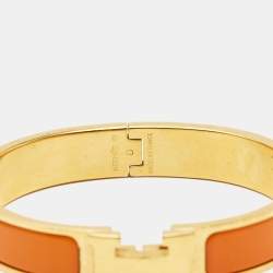 Hermes Clic H Enamel Gold Plated Bracelet