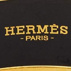 Hermes Balcons du Guadalquivir Enamel Gold Plated  Wide Bracelet