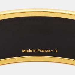 Hermes Balcons du Guadalquivir Enamel Gold Plated  Wide Bracelet