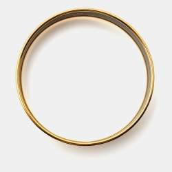 Hermes Balcons du Guadalquivir Enamel Gold Plated  Wide Bracelet