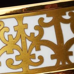 Hermes Balcons du Guadalquivir Enamel Gold Plated  Wide Bracelet