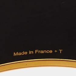 Pre Owned Hermes Balcons du Guadalquivir Enamel Gold Plated Extra Wide Bracelet