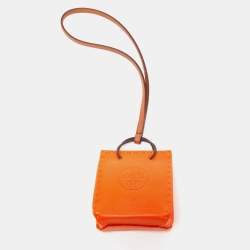 Hermès Orange Milo Swift Leather Bag Charm
