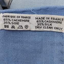 Pre Owned Hermes Blue/Orange Eperon d'or Cashmere & Silk Shawl
