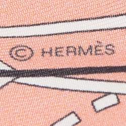 Hermes Coral Pink Printed Silk Twilly 