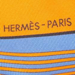 Hermes Coral Pink Printed Silk Twilly 