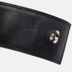 Pre Owned Hermes Collier De Chien Leather Palladium Plated Bracelet