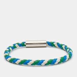 Hermes Goliath Leather SIlver Tone Bracelet