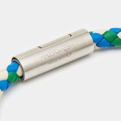Hermes Goliath Leather SIlver Tone Bracelet