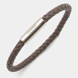 Hermes Goliath Leather Silver Tone Bracelet