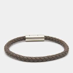 Hermes Goliath Leather Silver Tone Bracelet