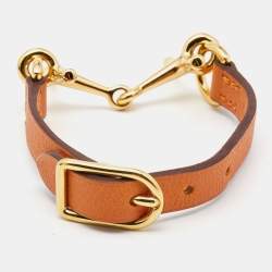 Hermes Swift Mors Leather Gold Plated Bracelet