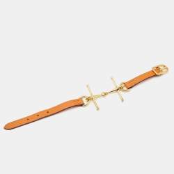 Hermes Swift Mors Leather Gold Plated Bracelet