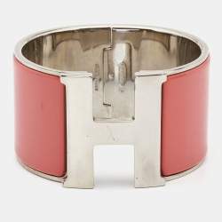 Hermes Clic Clac H Enamel Palladium Extra Wide Bracelet