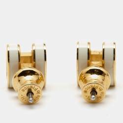 Hermès Pop H Enamel Gold Plated Stud Earrings