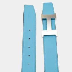Hermes Rouge du Coeur/Bleu de Nord Epsom Leather Constance Reversible Belt 90CM